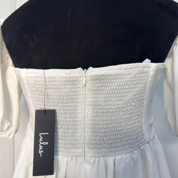 Lulus My Dream Date Off the Shoulder Mini Dress White - Picture 9 of 12